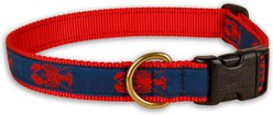 Belted Cow Company Lobster Ribbon Dog Collar, Medium: 18 to 22-in neck, 1-in wide
