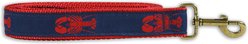 Belted Cow Company Lobster Ribbon Dog Leash, 6-ft long, 1-in wide