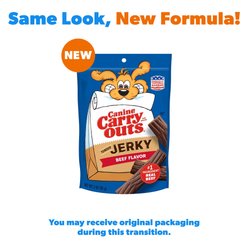 Canine Carry Outs Tender Beef Flavored Jerky Dog Treats, 3-oz bag, case of 6 slide 2 of 7