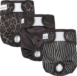 Bella & Pal Washable Belly Band Female Dog Wrap, Cocoa Leopard, 3 count, X-Small: 7 to 10-in waist