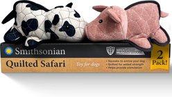 Smithsonian Quilted Safari Durable Cow & Pig Box Set Plush Dog Toy with Squeaker, Medium, 2 count slide 1 of 6