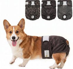 Bella & Pal Washable Belly Band Female Dog Wrap, Cocoa Leopard, 3 count, Large: 19 to 25-in waist