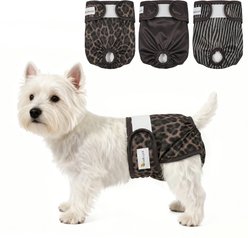 Bella & Pal Washable Belly Band Female Dog Wrap, Cocoa Leopard, 3 count, Medium: 14 to 19-in waist