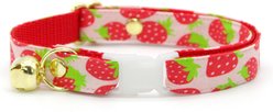 Made By Cleo Strawberry Patch Cat Collar, 8 to 13-in neck
