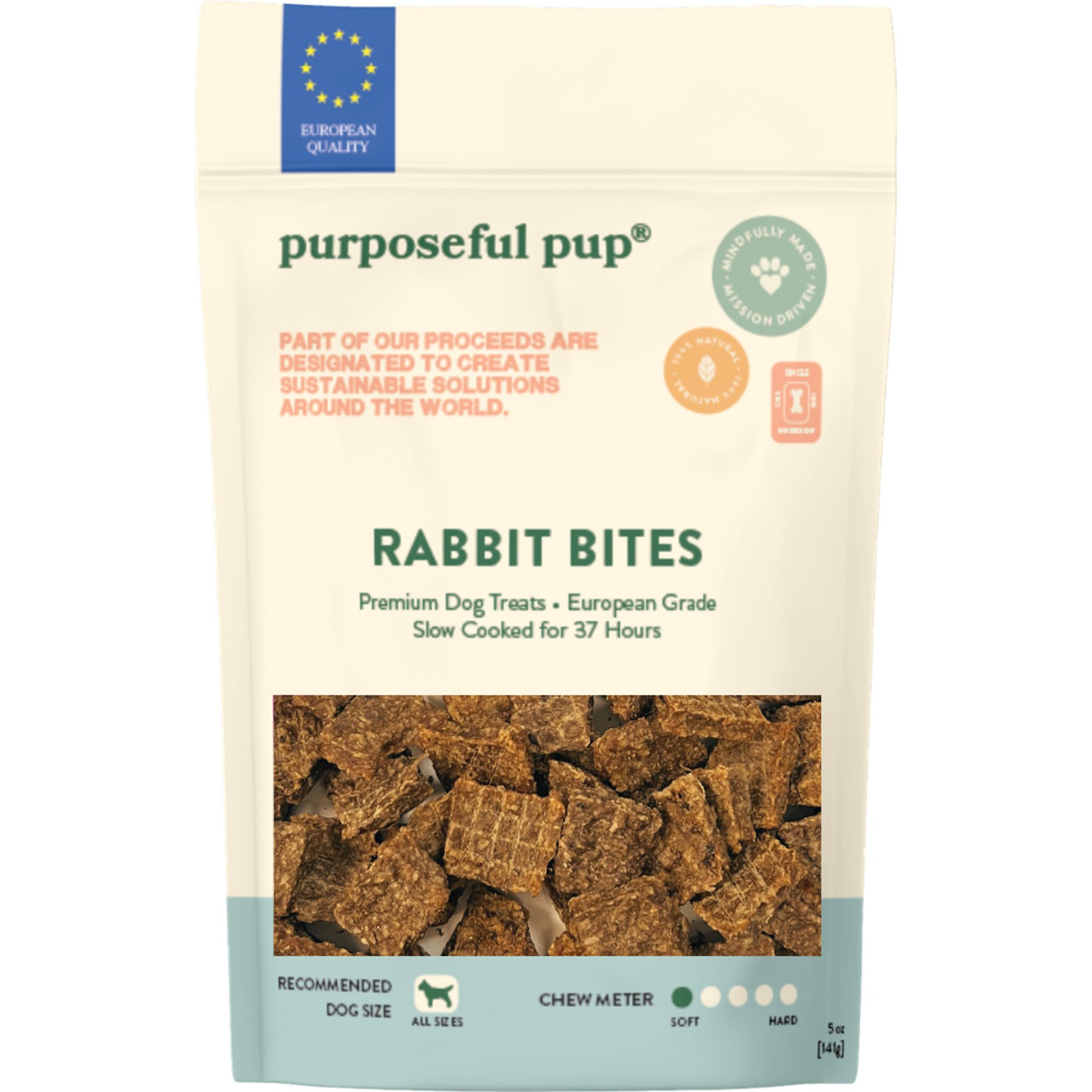 Purposeful Pup Grain-Free Rabbit Bites Soft & Chewy Dog Treats, 5-oz bag