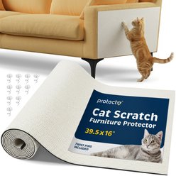 Protecto Couch, Wall & Door Dog & Cat Scratch Furniture Protector, Cream White, 39.5 x 16-in