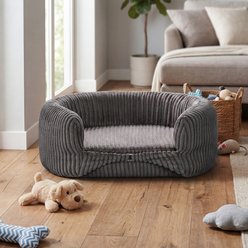 ATJafurn Cozy Couch with Corduroy Removable Cover Orthopedic Bolster Dog Bed, Grey, Large slide 2 of 9
