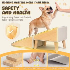 FURDEAR Collapsible 2-in-1 Foldable Dog Ramp & Ottoman, 32 x 16 x 16-in, White slide 2 of 8