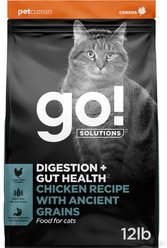 Go! Solutions Digestion + Gut Health Chicken Recipe with Ancient Grains Dry Cat Food, 12-lb bag