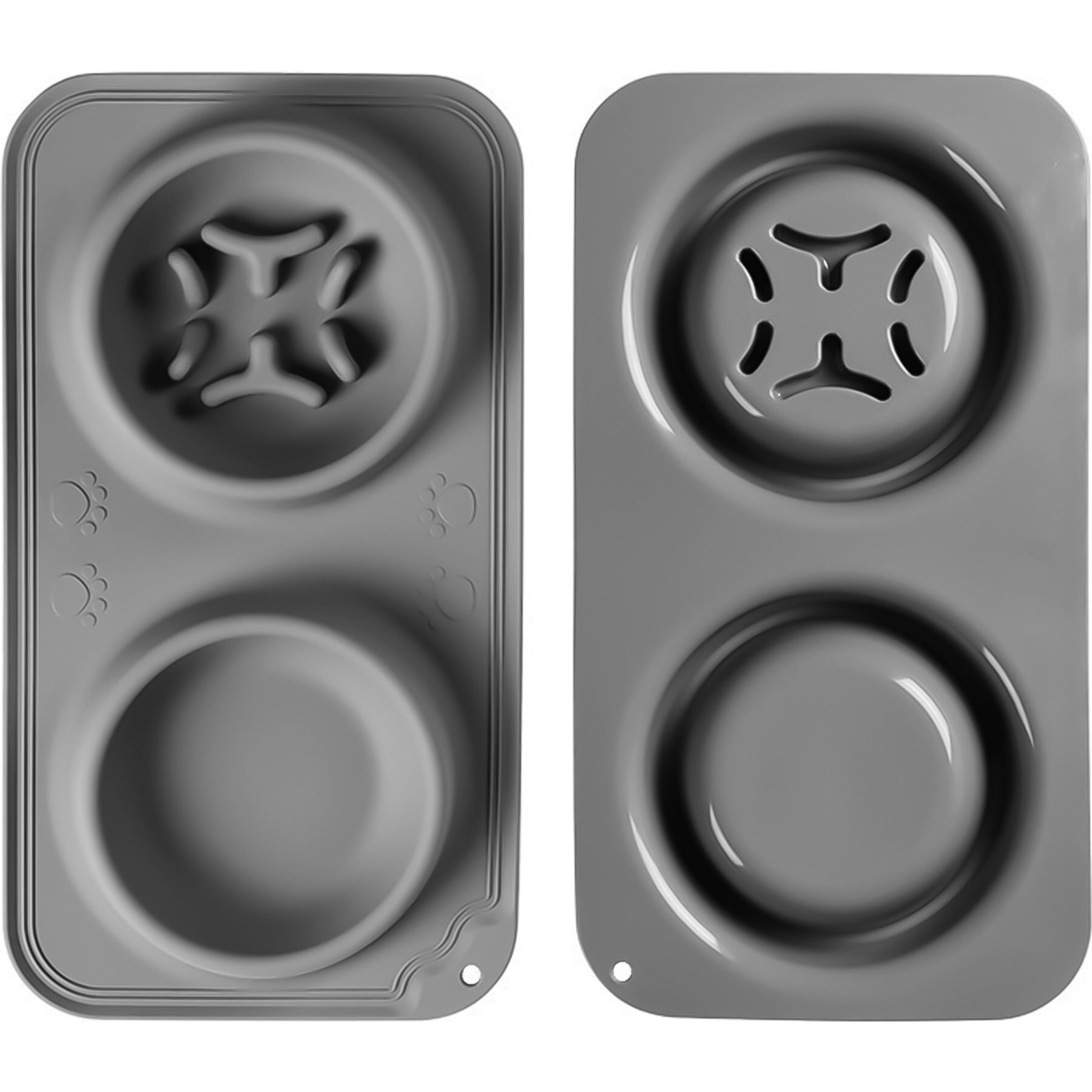 Pawtasy Slow Feeder No Spill Mat Silicone Dog Bowl, 15 x 8 x 1.2-in, Dark Grey