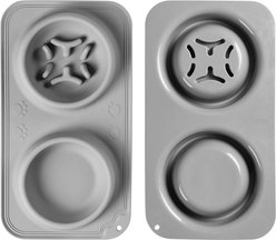 Pawtasy Slow Feeder No Spill Mat Silicone Dog Bowl, 15 x 8 x 1.2-in, Light Grey