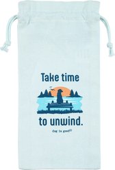 Dog is Good Take Time to Unwind Dog Wine Bag, Antique White, 6.25 x 13-in slide 1 of 2