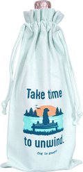 Dog is Good Take Time to Unwind Dog Wine Bag, Antique White, 6.25 x 13-in slide 2 of 2