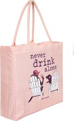 Dog is Good Never Drink Alone Canvas Dog Tote Bag, Pink, 16 x 16-in, 21-L slide 2 of 4