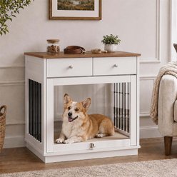 Unipaws Furniture-Style End Table Dog, White, 31-in