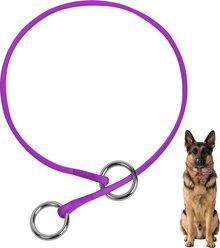BARKBAY No Pull Slip Stainless Steel Ring Dog Training Collar, Purple, 19.5 to 21.5-in neck, 3/8-in wide