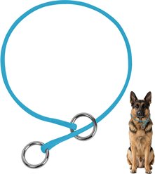 BARKBAY No Pull Slip Stainless Steel Ring Dog Training Collar, Blue, 13.5 to 15.5-in neck, 3/8-in wide