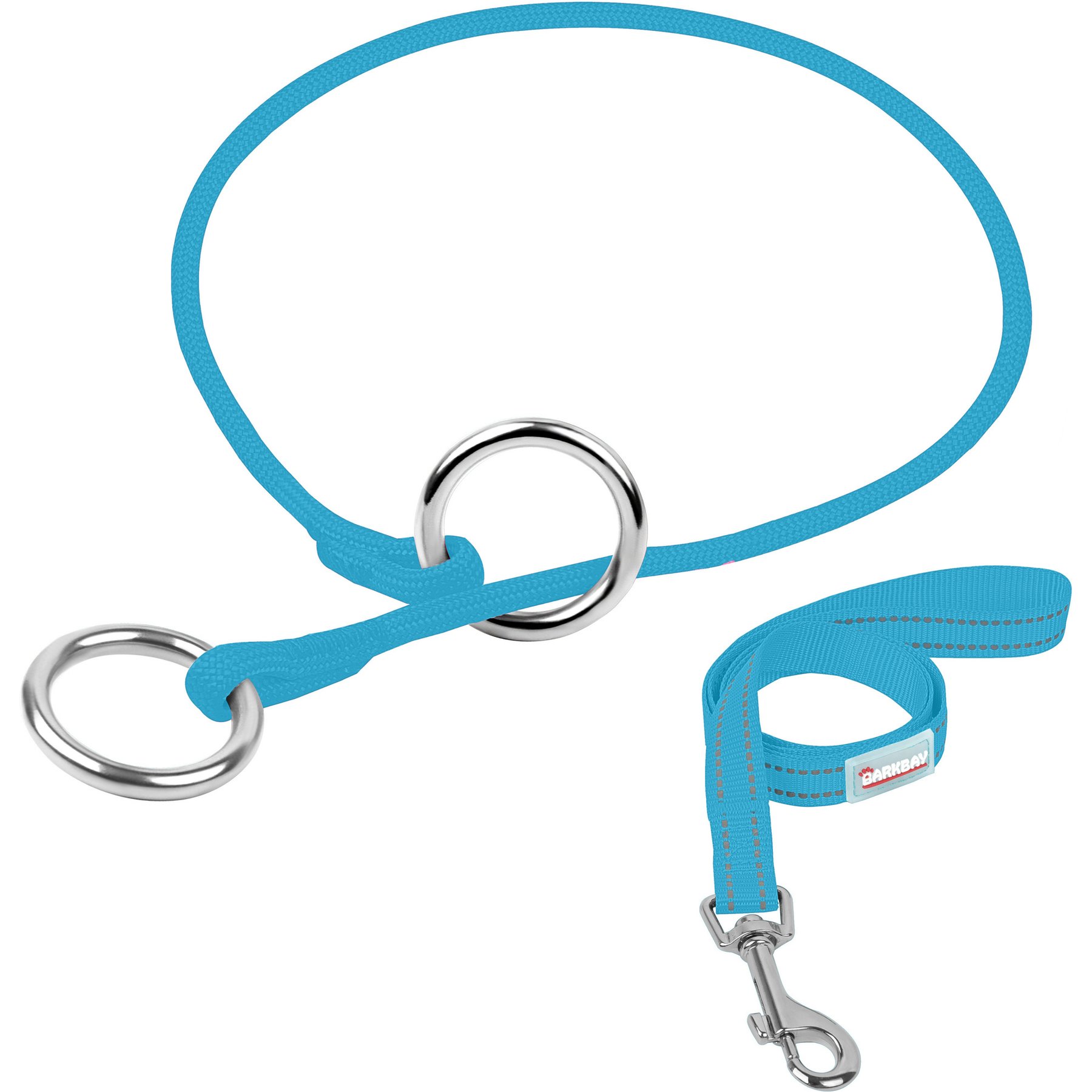 BARKBAY Slip Lead for Dog Collar & Leash, Blue, 19.5 to 21.5-in neck, 3/8-in wide