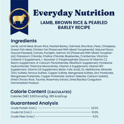 Show full view: Solid Gold Real Lamb, Brown Rice & Pearled Barley Whole Grain Recipe Dry Dog Food for Medium & Large Dogs, 4-lb bag slide 10 of 12