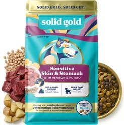 Solid Gold NutrientBoost Venison & Potato Sensitive Stomach Gut Health Grain-Free Dry Dog Food for Medium & Large Dogs, 22-lb bag
