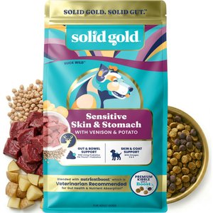 Solid Gold NutrientBoost Venison & Potato Sensitive Stomach Gut Health Grain-Free Dry Dog Food for Medium & Large Dogs, 22-lb bag