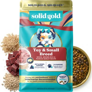 Solid Gold NutrientBoost Bison & Brown Rice Toy & Small Breed Gut Health Whole Grain Dry Dog Food, 11-lb bag