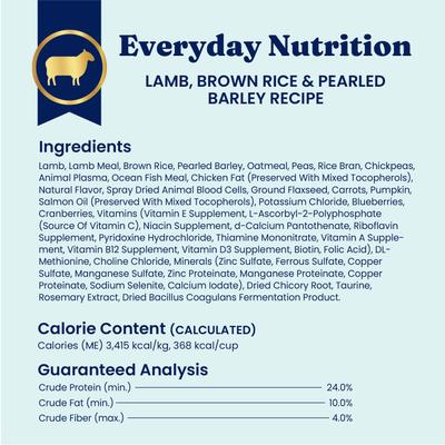 Show full view: Solid Gold NutrientBoost Lamb, Brown Rice & Pearled Barley Gut Health Whole Grain Dry Dog Food for Medium & Large Dogs, 22-lb bag slide 10 of 11