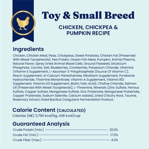 Solid Gold NutrientBoost Chicken, Chickpea & Pumpkin Toy & Small Breed Gut Health Grain-Free Dry Dog Food, 11-lb bag