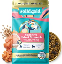 Solid Gold NutrientBoost Salmon & Vegetable Sensitive Stomach Gut Health Grain-Free Dry Dog Food for Medium & Large Dogs, 22-lb bag