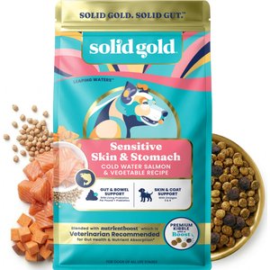 Solid Gold NutrientBoost Salmon & Vegetable Sensitive Stomach Gut Health Grain-Free Dry Dog Food for Medium & Large Dogs, 22-lb bag