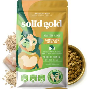 Solid Gold Sensitive Stomach Oatmeal, Pearled Barley & Ocean Fish Meal Whole Grain Dry Dog Food, 4-lb bag