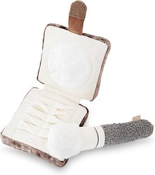Lambwolf Setting Powder & Brush Squeaky Plush Dog Toy, Beige, 8-in