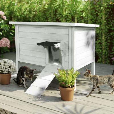 Show full view: IVY&LANE 27.1-in Outdoor Cat House, White slide 6 of 6