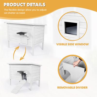 Show full view: IVY&LANE 27.1-in Outdoor Cat House, White slide 3 of 6