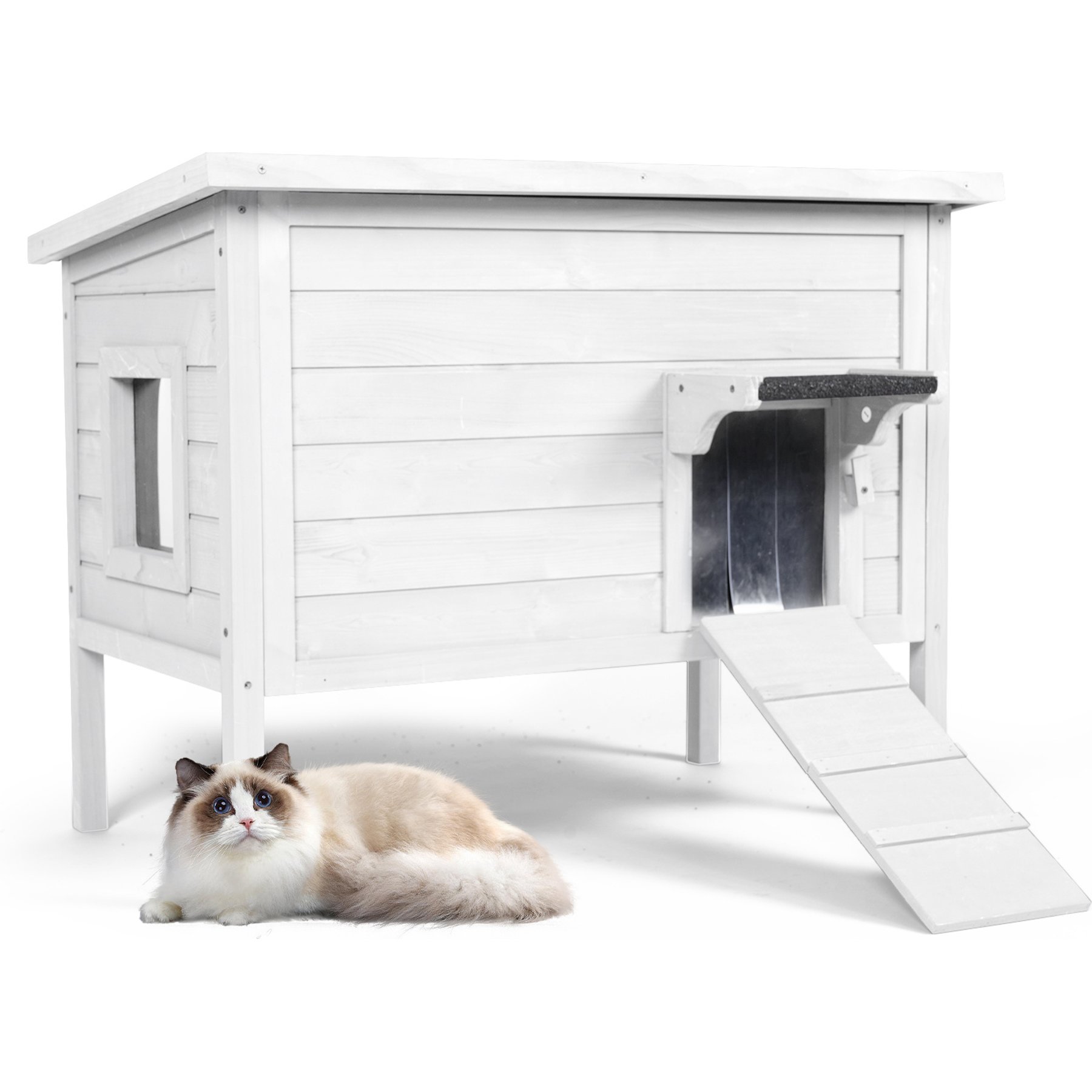 IVY&LANE 27.1-in Outdoor Cat House, White