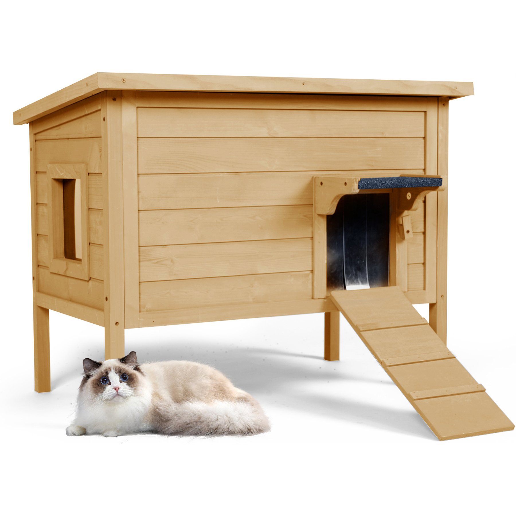 IVY&LANE 27.1-in Outdoor Cat House, Brown
