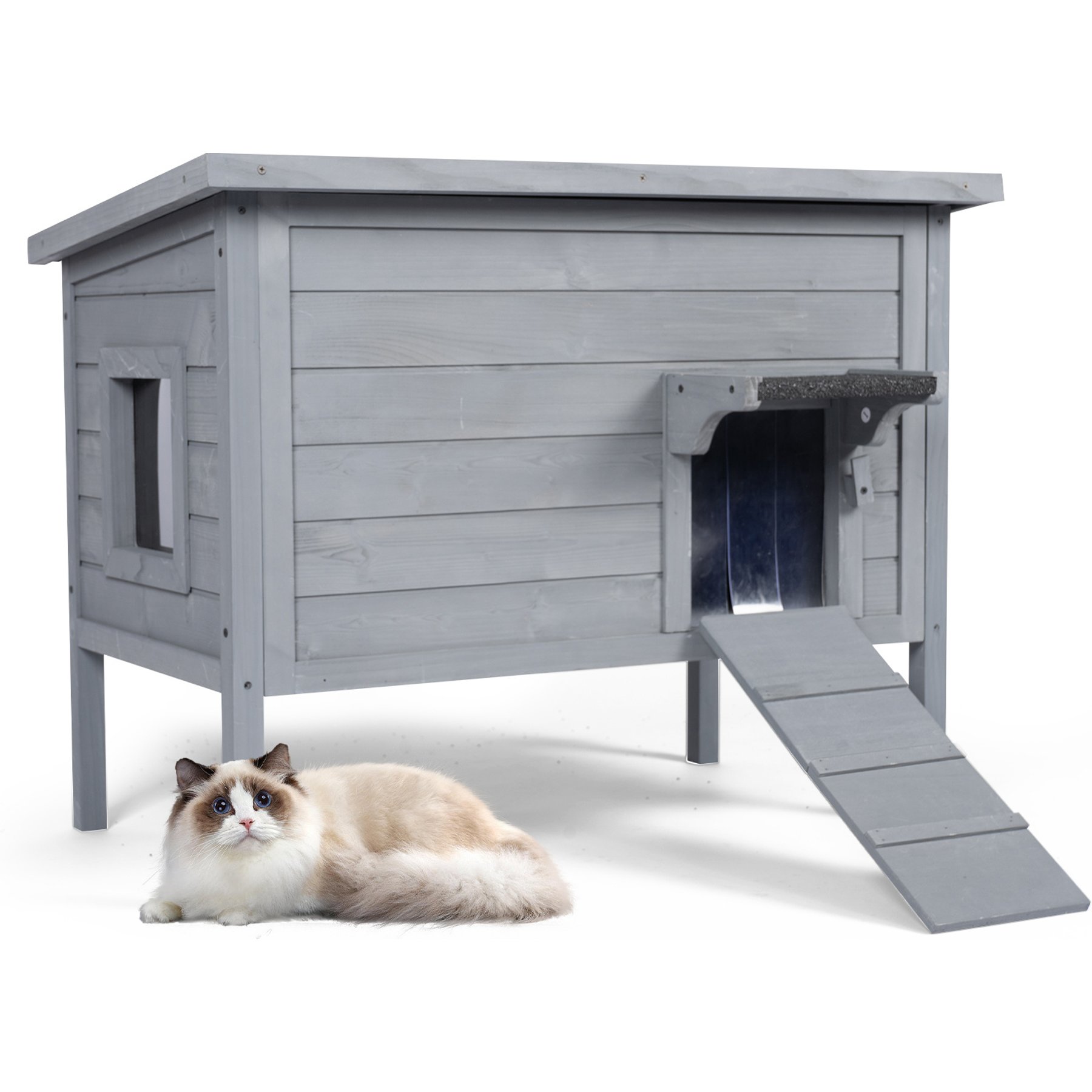 IVY&LANE 27.1-in Outdoor Cat House, Grey