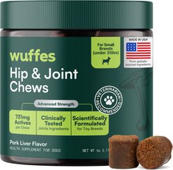 Wuffes Advanced Glucosamine & Chondroitin Pork Flavored Soft Chew Hip & Joint Supplement for Dogs, 30 count