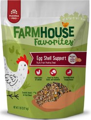 Manna Pro Farmhouse Favorites Fly & Fruit Egg Shell Support High-Protein Chicken Treats, 7-lb