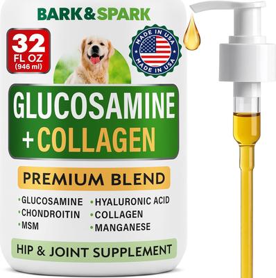 BARK&SPARK Liquid Glucosamine + Collagen Hip & Joint Supplement for Dogs, 32-fl oz bottle