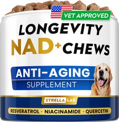 StrellaLab NAD+ Recovery Immune Support Peanut Butter Flavored Chew Supplement, 90 count