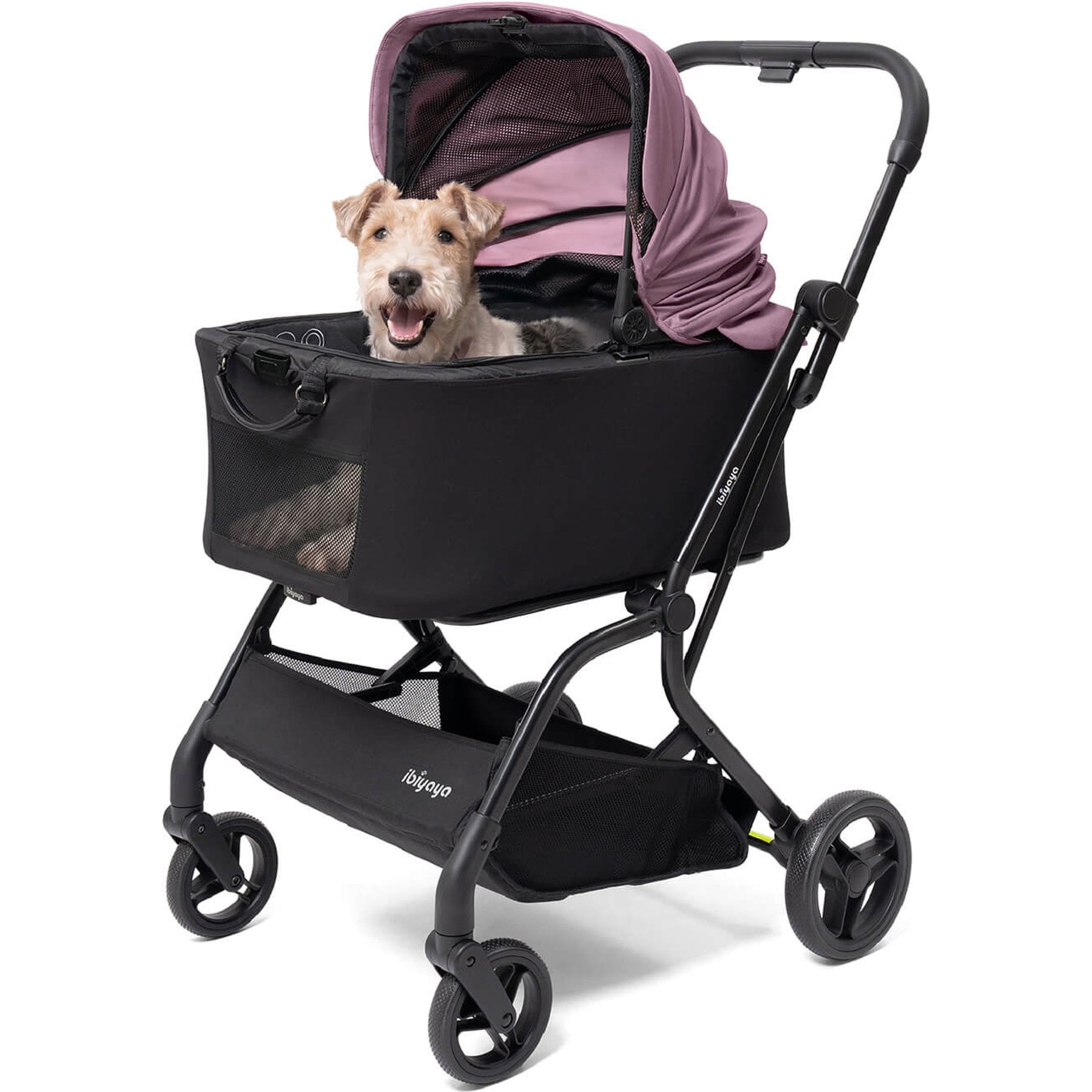 Ibiyaya HUE-GO Detachable Dog & Cat Stroller & Capsule, Dusty Pink