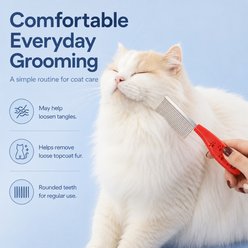 NonoPets Multi-Tooth Stainless Steel Pet Grooming Dog & Cat Comb, Blue slide 2 of 9