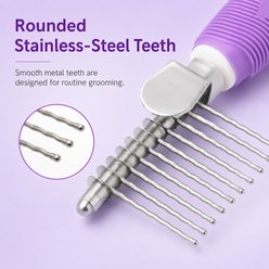 NonoPets Alternating Long Short Pin Stainless Steel Grooming Dog & Cat Comb slide 2 of 9