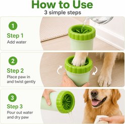 NonoPets Portable Paw Cleaner Cup Dog Brush with Soft Silicone Bristles, Green slide 2 of 8
