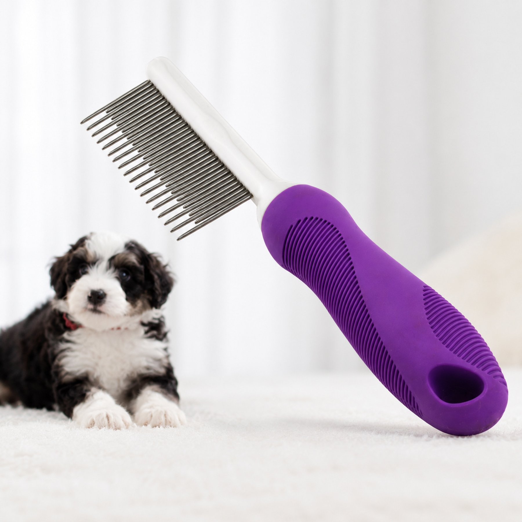 NonoPets Dual Length Stainless Steel Pet Grooming Dog & Cat Comb