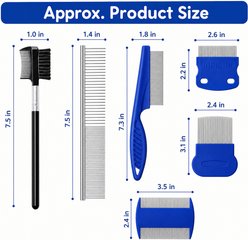 NonoPets Multi-Type Pet Flea Tick Parasite Removal Tools Dog & Cat Grooming Comb Kit slide 2 of 9
