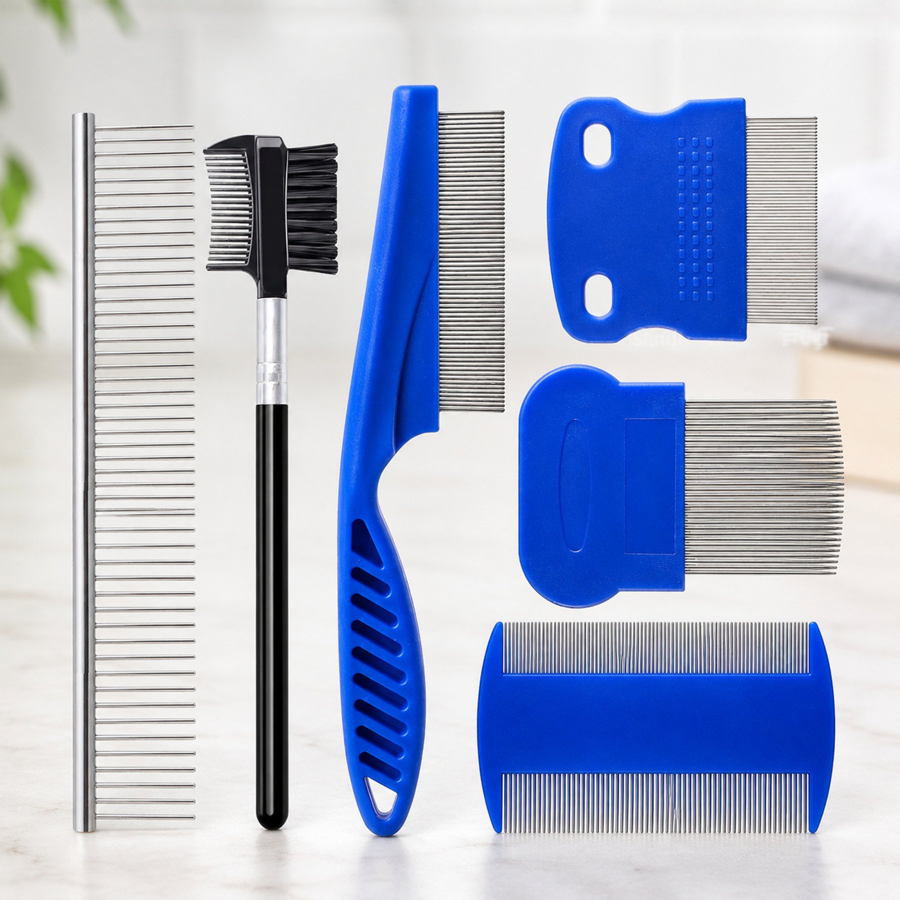 NonoPets Multi-Type Pet Flea Tick Parasite Removal Tools Dog & Cat Grooming Comb Kit
