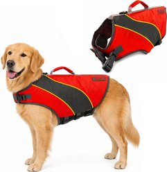 KONG Sport Aqua Float 3 Water-Resistant Dog Life Jacket, Red, Large