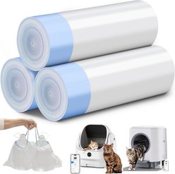 Ellenpent Replaced Trash Cat Litter Box Waste Bags, White, 45 count